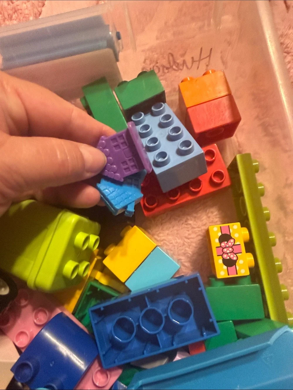 Lego Bright Blue, Yellow, Green, Pink & Red Building Block Lot